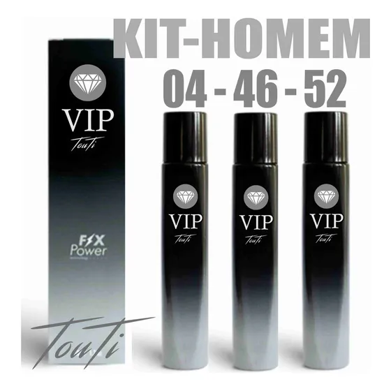 Vip Touti Homen 04 - 46 - 52 Os Mais Vendidos Silver Vip Scent / Vip Touti Black / One Vip Million - Alta Fixação Marcante