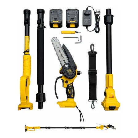Motosserra Podador 6 Polegada Haste Extenso 2m 2 Bateria 21v Conf Imagem Bateria