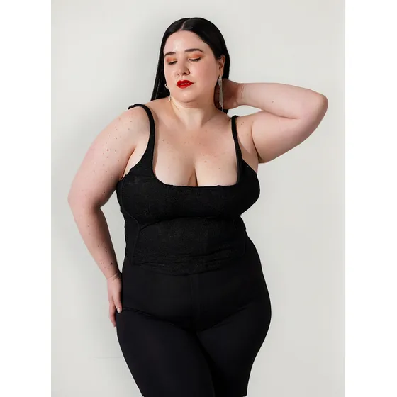 Top Corset Bretel De Encaje - Talles Grandes