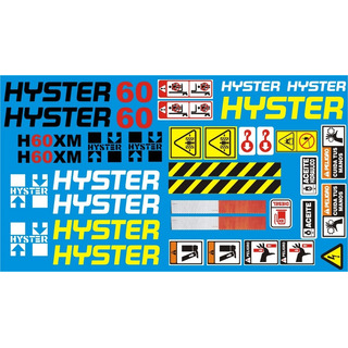 Calcomanías Para Montacargas Hyster H60xm Calcomanías Para Montacargas Hyster H60xm