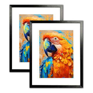 8x10 Black Brushed Picture Frames - Set Of 2, Aluminum & Org 8x10 Black Brushed Picture Frames - Set Of 2, Aluminum & Org