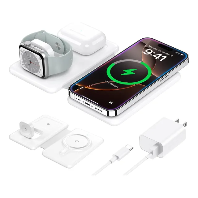 Cargador Inalámbrico Para iPhone-3 En 1 Estación De Carga