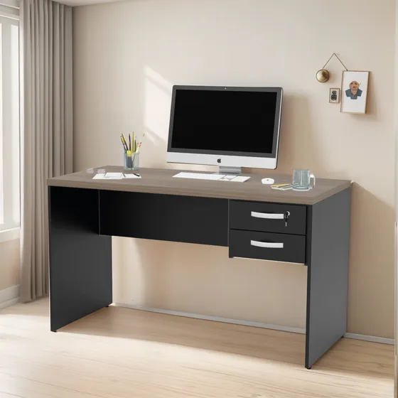 Mesa De Escritório 1.20x60 Com Gaveteiro Tampo 30mm Netmobil