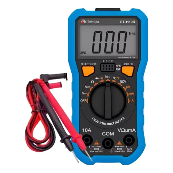 Multimetro Digital Portátil Profissional Et-1110b Minipa