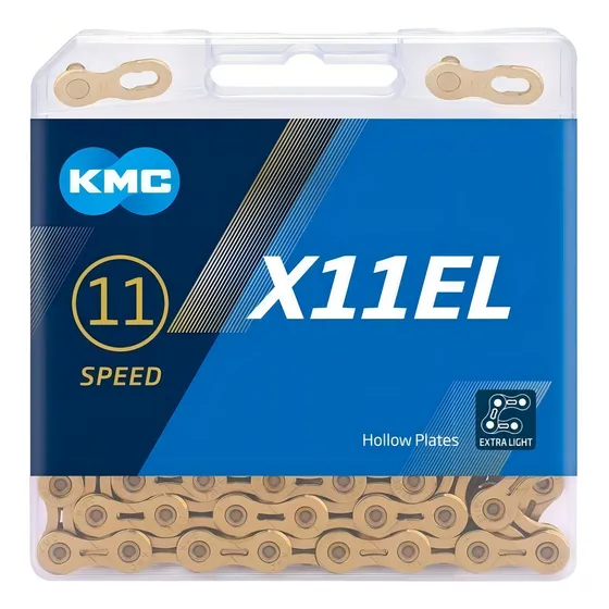 Cadena Kmc X11el Ti-n Gold 11v Titanio 118es Ruta Mtb