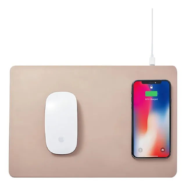 Mousepad Pout Cargador Inalámbrico Color Crema