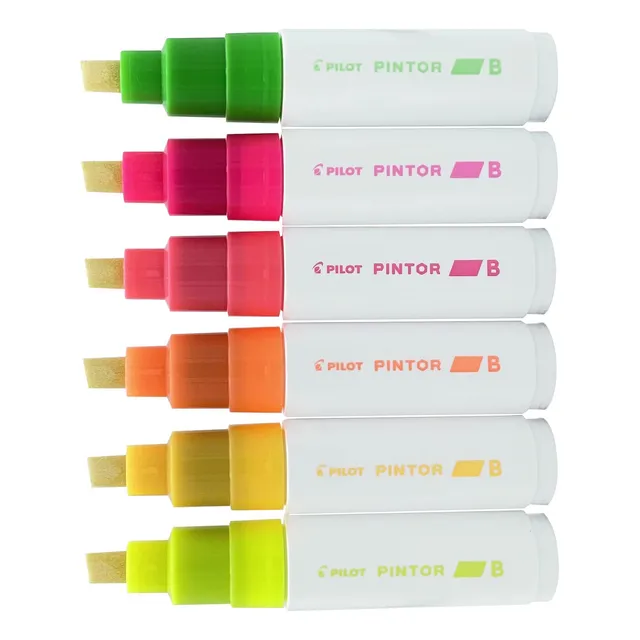 6 Plumones Neon Pintura Acrilica Pilot Pintor Posca Jumbo 8m