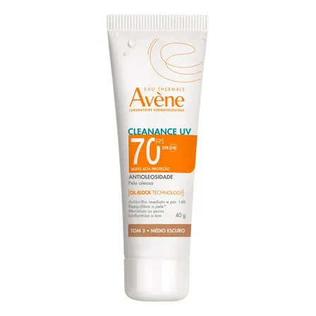 Protetor Solar Facial Antioleosidade Avène Cleanance UV FPS70 Tom Médio Escuro 40g