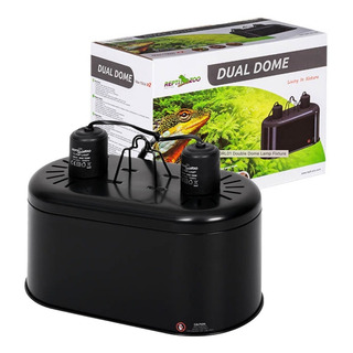 Reptizoo Lámpara Doble Domo, 150 W X 2, Doble Apagador Metal Reptizoo Lámpara Doble Domo, 150 W X 2, Doble Apagador Metal