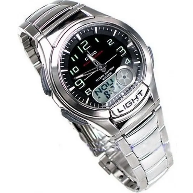 Reloj Casio Original Acero Analogo Digital  Aq-180wd-1bvdf