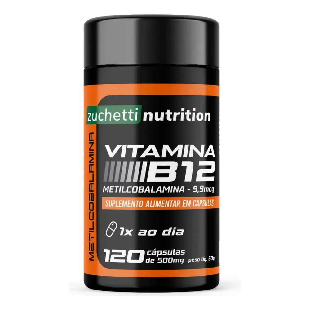 Vitamina B12 Metilcobalamina Zuchetti Nutrition 120 Cápsulas Sem Lactose