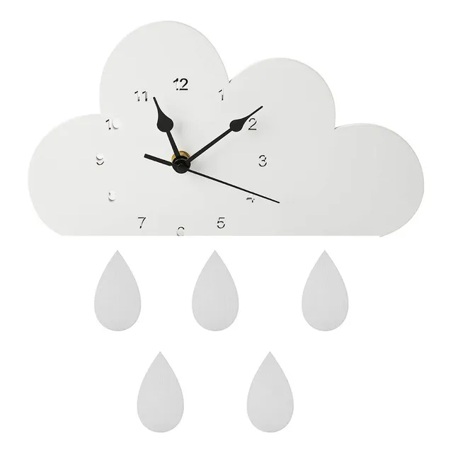 Reloj Pared Forma Nube Madera Estilo Nordico No Hace Tictac