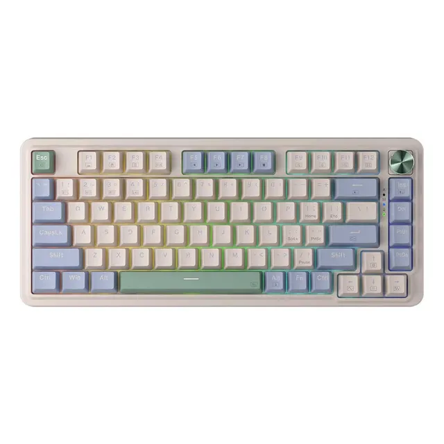 TECLADOS REDRAGON UCAL PRO - K673CPG-RGB-PRO CREAM, PURPLE, TECLADO BEIGE IDIOMA INGLÉS US