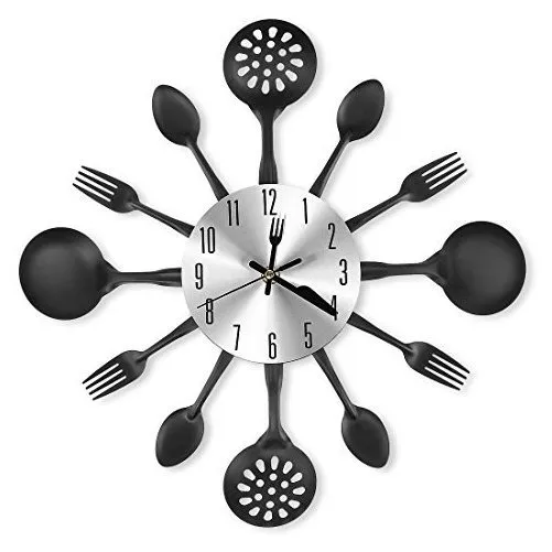 Cigera 14 Reloj De Pared Con Cubiertos De Cocina Con Te...
