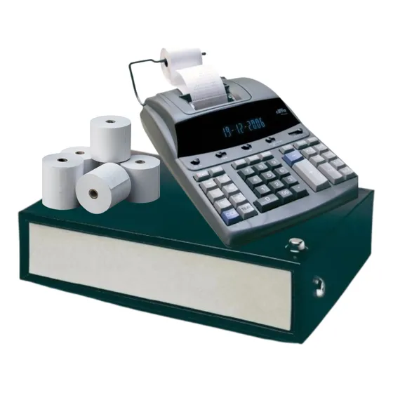 Kit Pos: Calculadora Impresor + Caja Dinero + Rollos Térmico