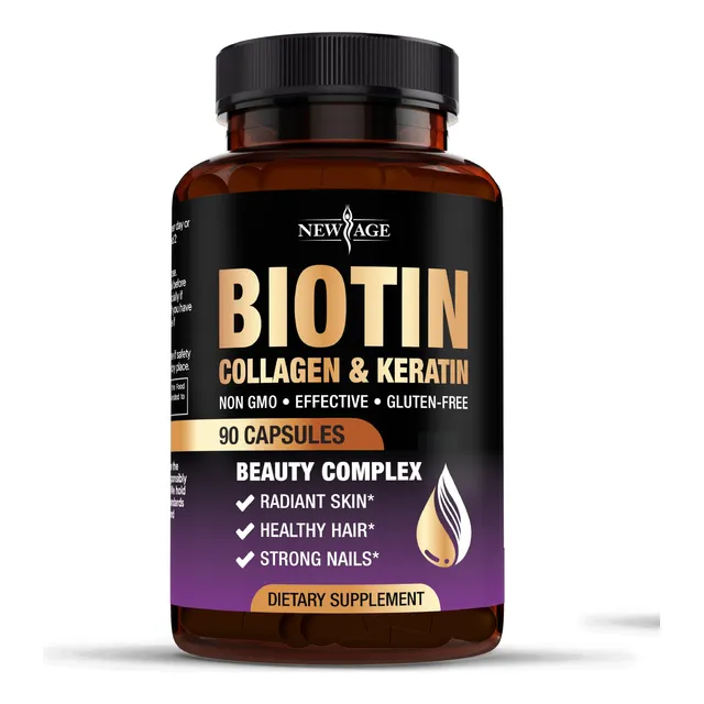 Nueva Age Biotina Collagen Keratina Ácido Hialurónico 57qnd