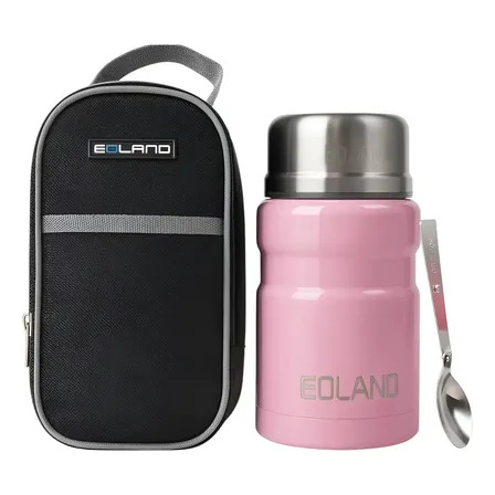 Termo Comida Eoland Rosa Colaciones Termos Comida Caliente 800ml Acero Inoxidable Bolso + Cuchara Color Rosa