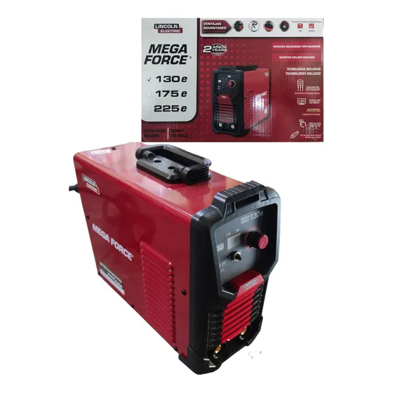 Máquina Para Soldar Inverter Mega Forse130 110/220v Lincoln 