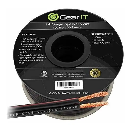 Altavoz Gearit Pro Serie 14 Awg 100.0 Ft Para Deen Casa