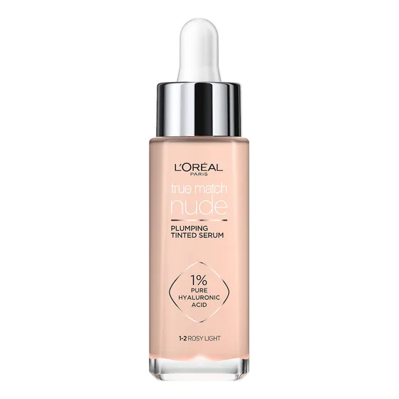 Base de Maquillaje liquida, Sérum rellenador con color y 1% de ácido hialurónico True Match de L'Oréal Paris