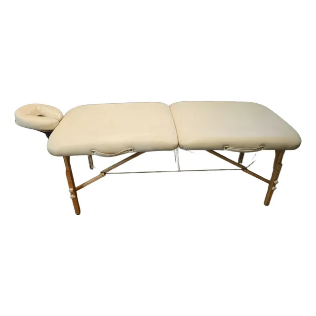 Camilla Masaje Plegable Profesional De Madera Touch America Blanco