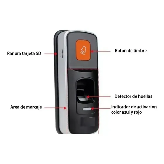 Control De Acceso Biometrico Huella Tarjeta 1000 Usuarios