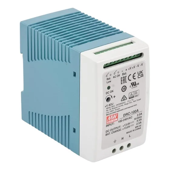 Fuente De Poder Riel Din 12v 100w Con Cargador De Batería