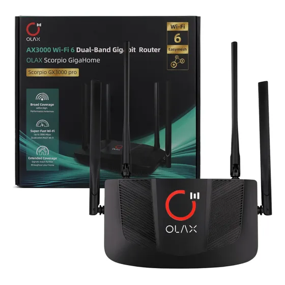 Router Wifi 6 Tenda Ax3000 Fibra Dual Banda 1gb 60 Usuarios