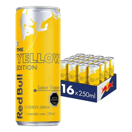 Red Bull Bebida Energética Pack 16 Latas Tropical 250ml