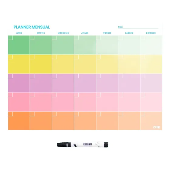 Planificador Mensual Imantado Para Heladera Planner Agenda