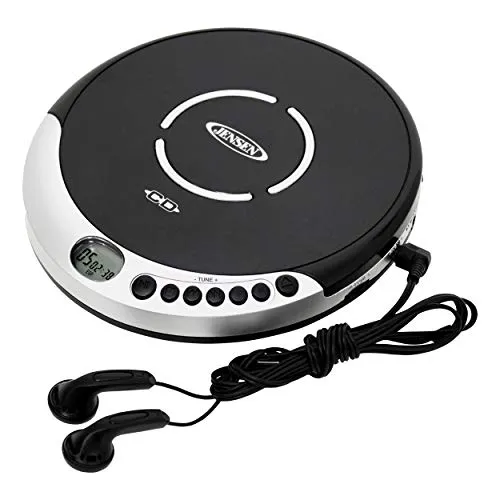 Jensen Portable Cd Player Con Bajo Impulso, Plata, Gbzbl