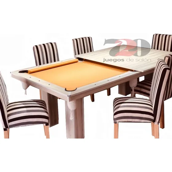Mesa De Pool Con Tapa Comedor Ping Pong Y 8 Sillas