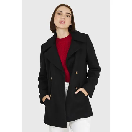 Abrigo Bouclé Negro Nicopoly