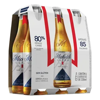 Cerveja Michelob Ultra Long Neck 330ml - Pack Com 6 Unidades Cerveja Michelob Ultra Long Neck 330ml - Pack Com 6 Unidades