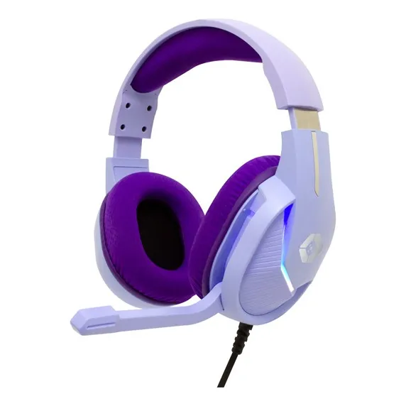 Audifonos Vortred Axolotl Gamer V-930631 Rgb 3.5mm Morado Color Violeta
