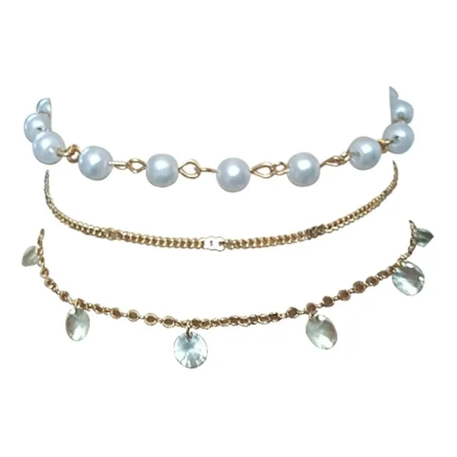 Tobilleras Set De 3 Pcs Elegante