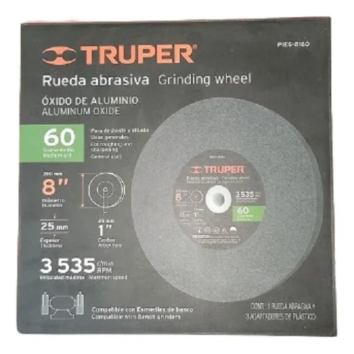 Piedra Abrasiva Cris Truper 8 Pulgada  Grano 60 