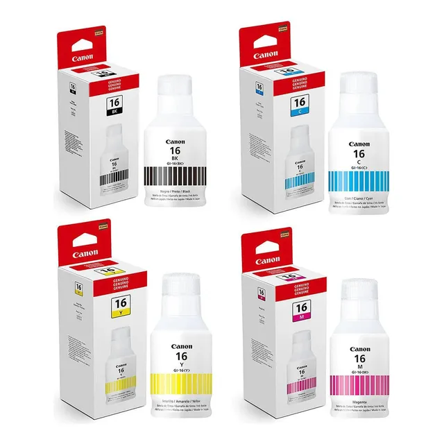 4 Tintas Canon Gi-16 Pixma Gx6010 Gx7010