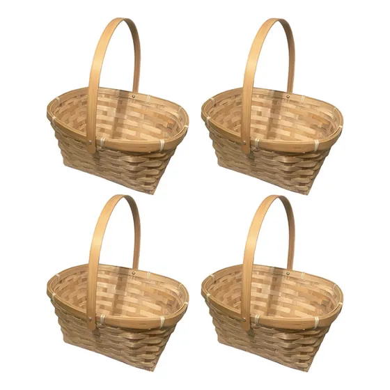 Canastas De Mimbre Con Asa 28x23x14