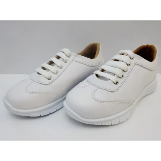 Zapato Colegial Escolar Deportivos Blancos Talla 27 Nuevos