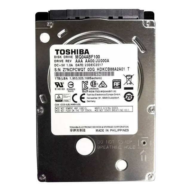 interno Toshiba MQ04ABF Series MQ04ABF100 1.0 1TB plateado