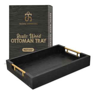 Wooden Serving Tray By Ottoman Tray - Black With Go Cci Wooden Serving Tray By Ottoman Tray - Black With Go Cci
