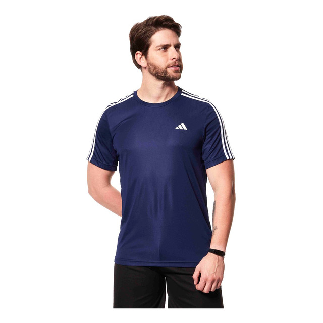 Camiseta Esportiva Masc Train Essentials 3 Stripes adidas Camiseta Esportiva Masc Train Essentials 3 Stripes adidas