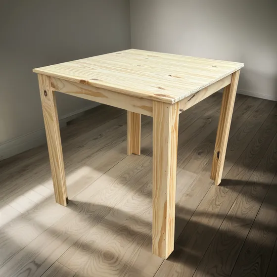 Mesa Pino 50x50 80 Alto Madera Maciza Desarmada Sin Pintar