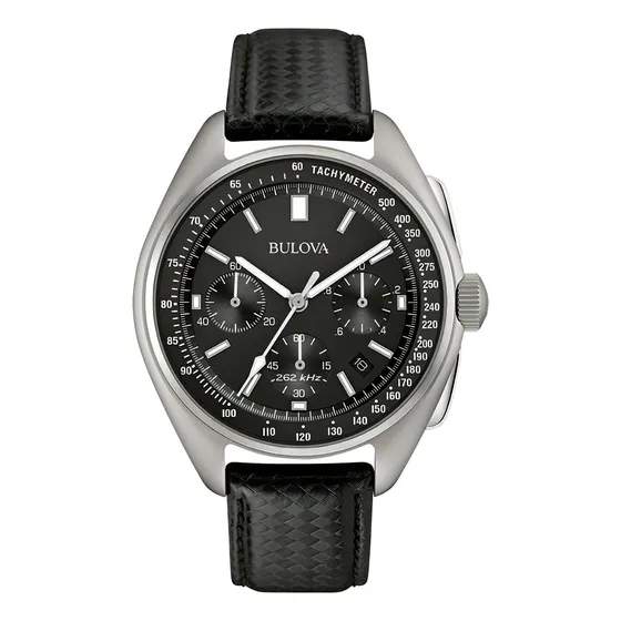Relógio Masculino Bulova Lunar Pilot Couro Preto 96b251