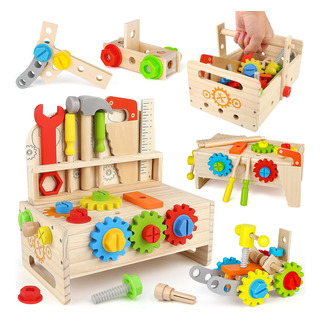 Montessori - Juego De Banco De Herramientas Para Niños Peque Montessori - Juego De Banco De Herramientas Para Niños Peque