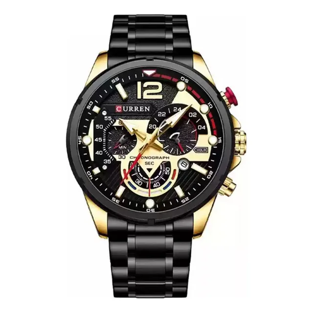Reloj Curren Casual 8395-2 Negro/dorado De Cuarzo