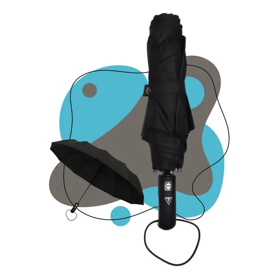 Guarda Chuva Grande Automático Reforçado Cabe Na Bolsa Preto