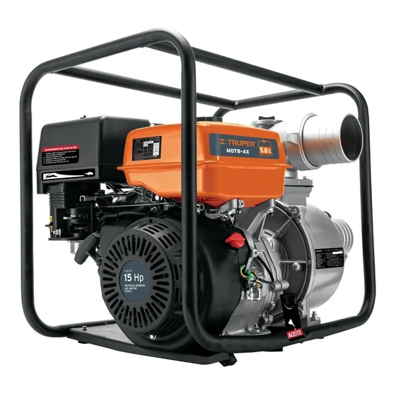 Motobomba autocebante a gasolina, 4x4 15 HP Truper MOTB-4X, uso agrícola