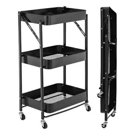 Carrinho Organizador Multiuso 77 X 45 Cm X 30 Cm Preto Casambiente